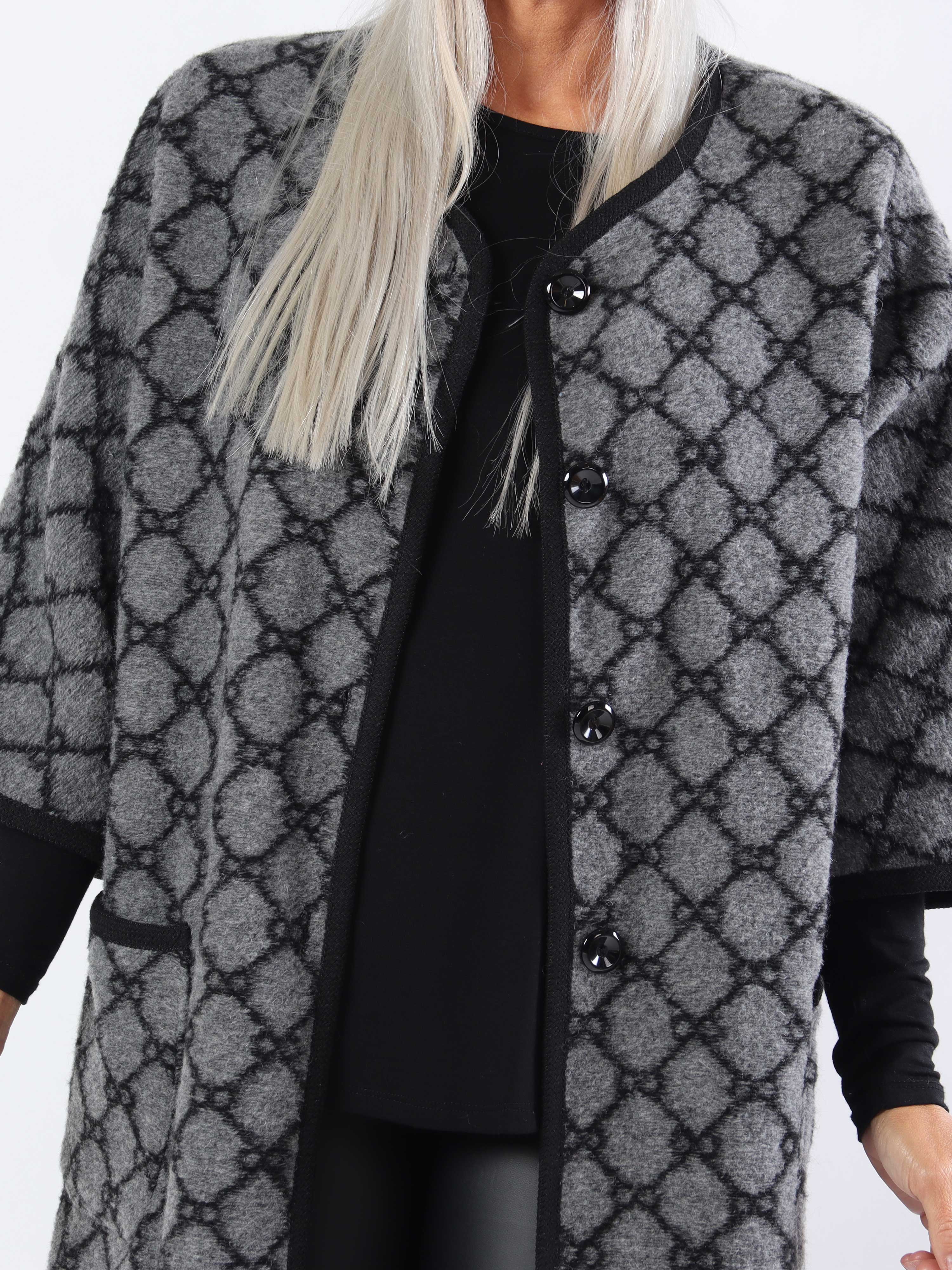 Arianna - Mønstret plus size frakke